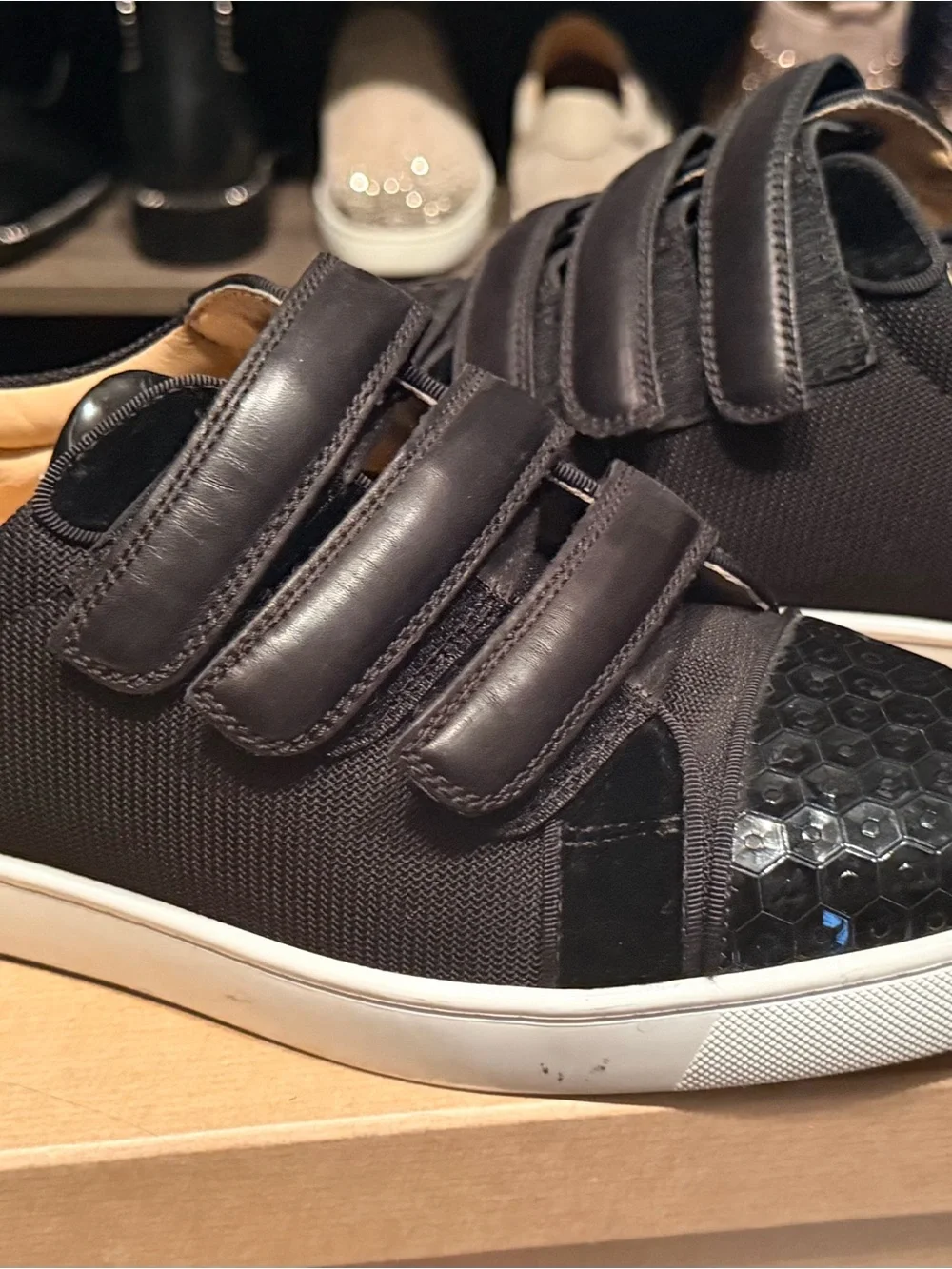 Christian Louboutin Black Sneakers with Red Heel Accent